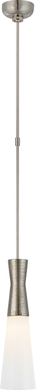 Utopia Medium Pendant | Polished Nickel | White Glass