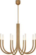 Rousseau Medium Chandelier | Antique-Burnished Brass | Etched Crystal