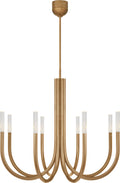 Rousseau Medium Chandelier | Antique-Burnished Brass | Seeded Glass