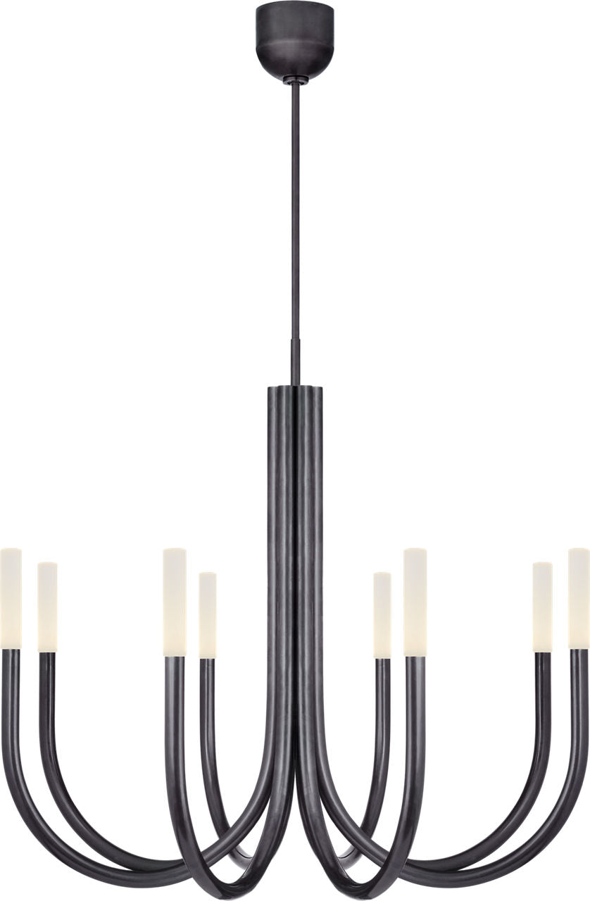 Rousseau Medium Chandelier | Bronze | Etched Crystal