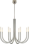 Rousseau Medium Chandelier | Polished Nickel | Etched Crystal