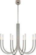 Rousseau Medium Chandelier | Polished Nickel | Seeded Glass