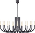 Rousseau Large Oval Chandelier | Bronze | Etched Crystal