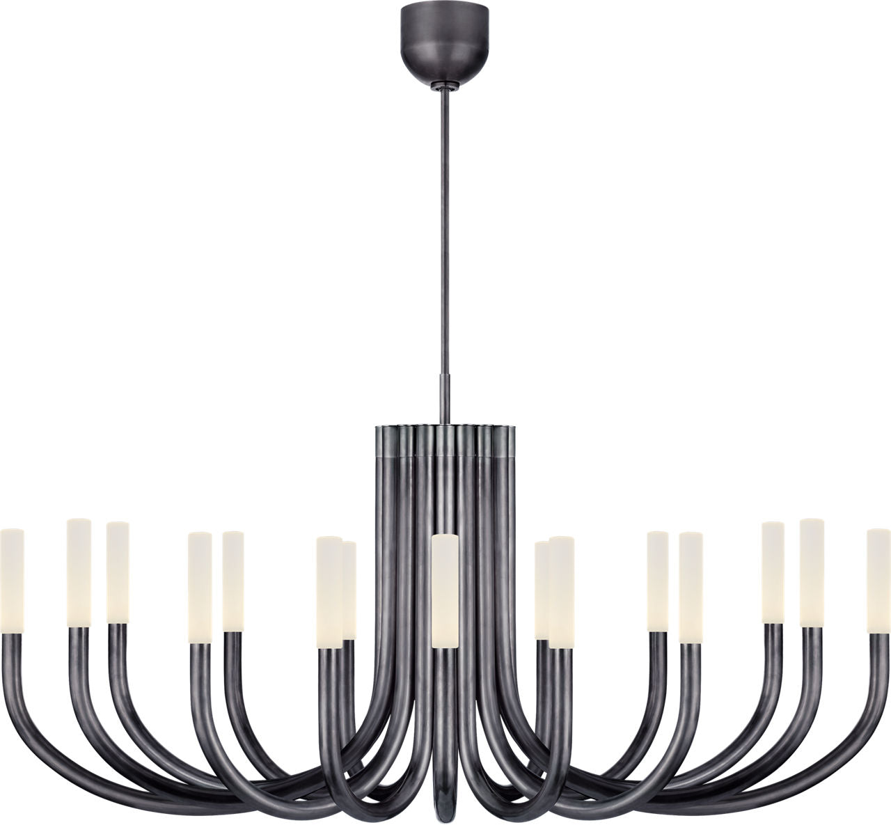 Rousseau Large Oval Chandelier | Bronze | Etched Crystal