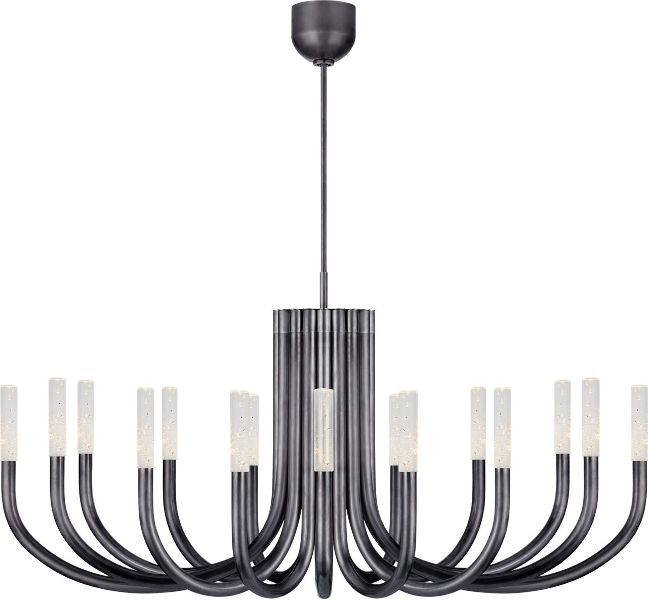 Rousseau Large Oval Chandelier | Bronze | Seeded Glass