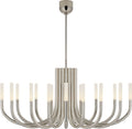 Rousseau Large Oval Chandelier | Polished Nickel | Etched Crystal