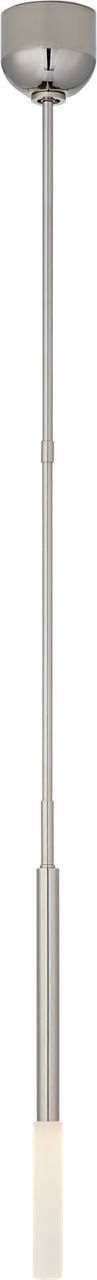Rousseau Single Pendant | Polished Nickel | Etched Crystal