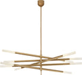 Rousseau Grande Ten Light Articulating Chandelier | Antique-Burnished Brass | Etched Crystal