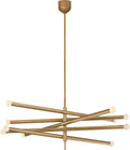 Rousseau Grande Ten Light Articulating Chandelier | Antique-Burnished Brass | Etched Crystal Orb