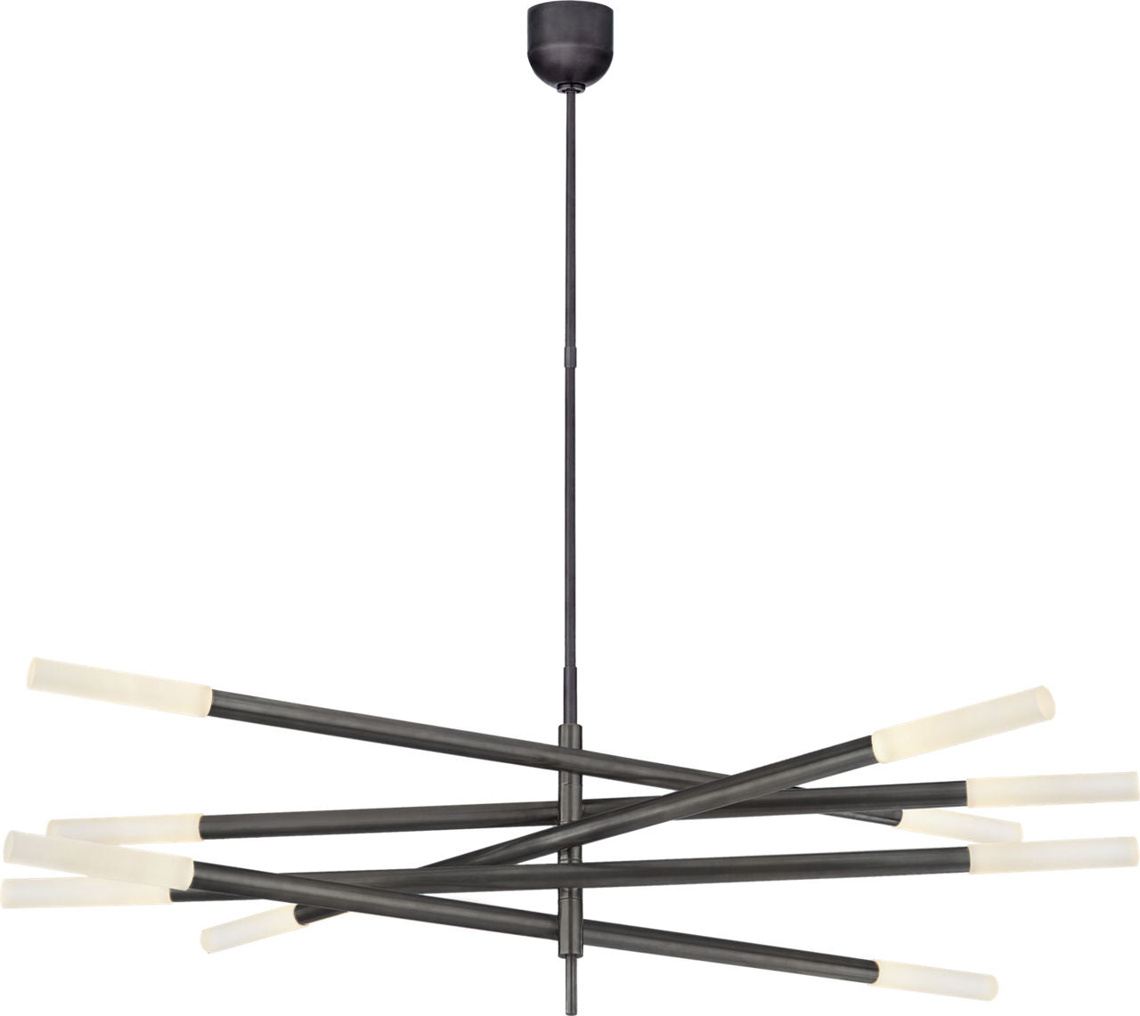Rousseau Grande Ten Light Articulating Chandelier | Bronze | Etched Crystal