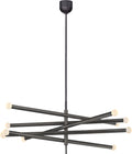 Rousseau Grande Ten Light Articulating Chandelier | Bronze | Etched Crystal Orb