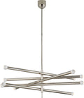 Rousseau Grande Ten Light Articulating Chandelier | Polished Nickel | Clear Glass Orb