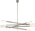 Rousseau Grande Ten Light Articulating Chandelier | Polished Nickel | Etched Crystal