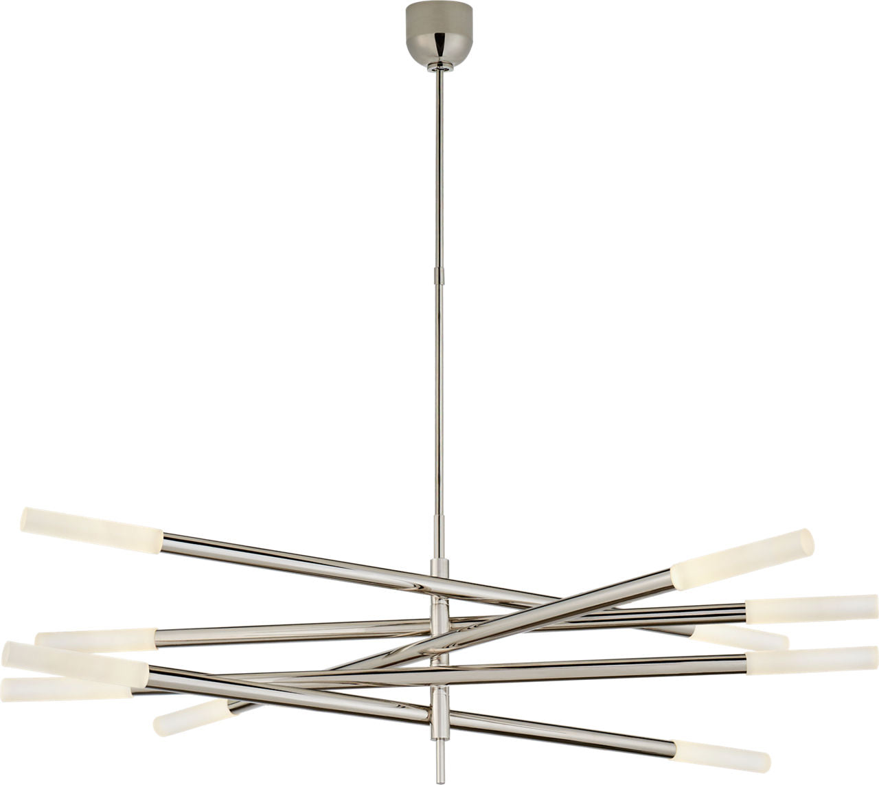 Rousseau Grande Ten Light Articulating Chandelier | Polished Nickel | Etched Crystal