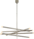 Rousseau Grande Ten Light Articulating Chandelier | Polished Nickel | Etched Crystal Orb