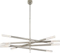 Rousseau Grande Ten Light Articulating Chandelier | Polished Nickel | Seeded Glass