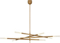 Rousseau Grande Eight Light Articulating Chandelier | Antique-Burnished Brass | Etched Crystal