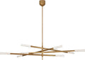 Rousseau Grande Eight Light Articulating Chandelier | Antique-Burnished Brass | Seeded Glass
