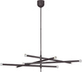 Rousseau Grande Eight Light Articulating Chandelier | Bronze | Clear Glass Orb