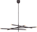 Rousseau Grande Eight Light Articulating Chandelier | Bronze | Etched Crystal Orb