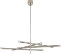 Rousseau Grande Eight Light Articulating Chandelier | Polished Nickel | Clear Glass Orb