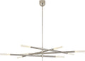 Rousseau Grande Eight Light Articulating Chandelier | Polished Nickel | Etched Crystal