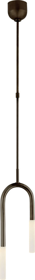Rousseau Small Asymmetric Pendant | Bronze | Etched Crystal