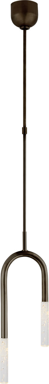 Rousseau Small Asymmetric Pendant | Bronze | Seeded Glass