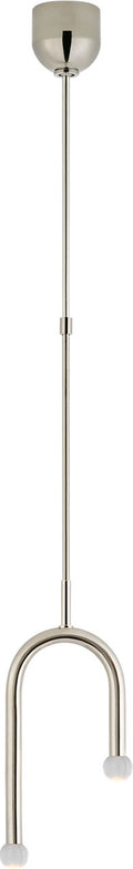 Rousseau Small Asymmetric Pendant | Polished Nickel | Clear Glass Orb