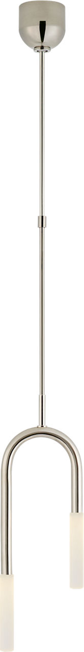 Rousseau Small Asymmetric Pendant | Polished Nickel | Etched Crystal