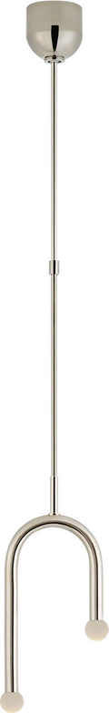 Rousseau Small Asymmetric Pendant | Polished Nickel | Etched Crystal Orb