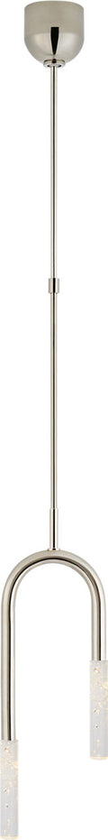 Rousseau Small Asymmetric Pendant | Polished Nickel | Seeded Glass