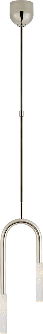 Rousseau Small Asymmetric Pendant | Polished Nickel | Seeded Glass