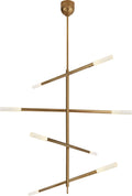 Rousseau Large Articulating Chandelier | Antique-Burnished Brass | Etched Crystal