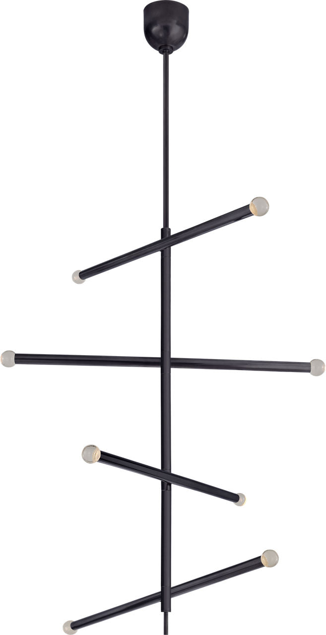 Rousseau Large Articulating Chandelier | Bronze | Clear Glass Orb
