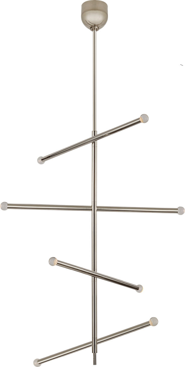 Rousseau Large Articulating Chandelier | Polished Nickel | Clear Glass Orb
