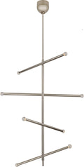 Rousseau Large Articulating Chandelier | Polished Nickel | Clear Glass Orb