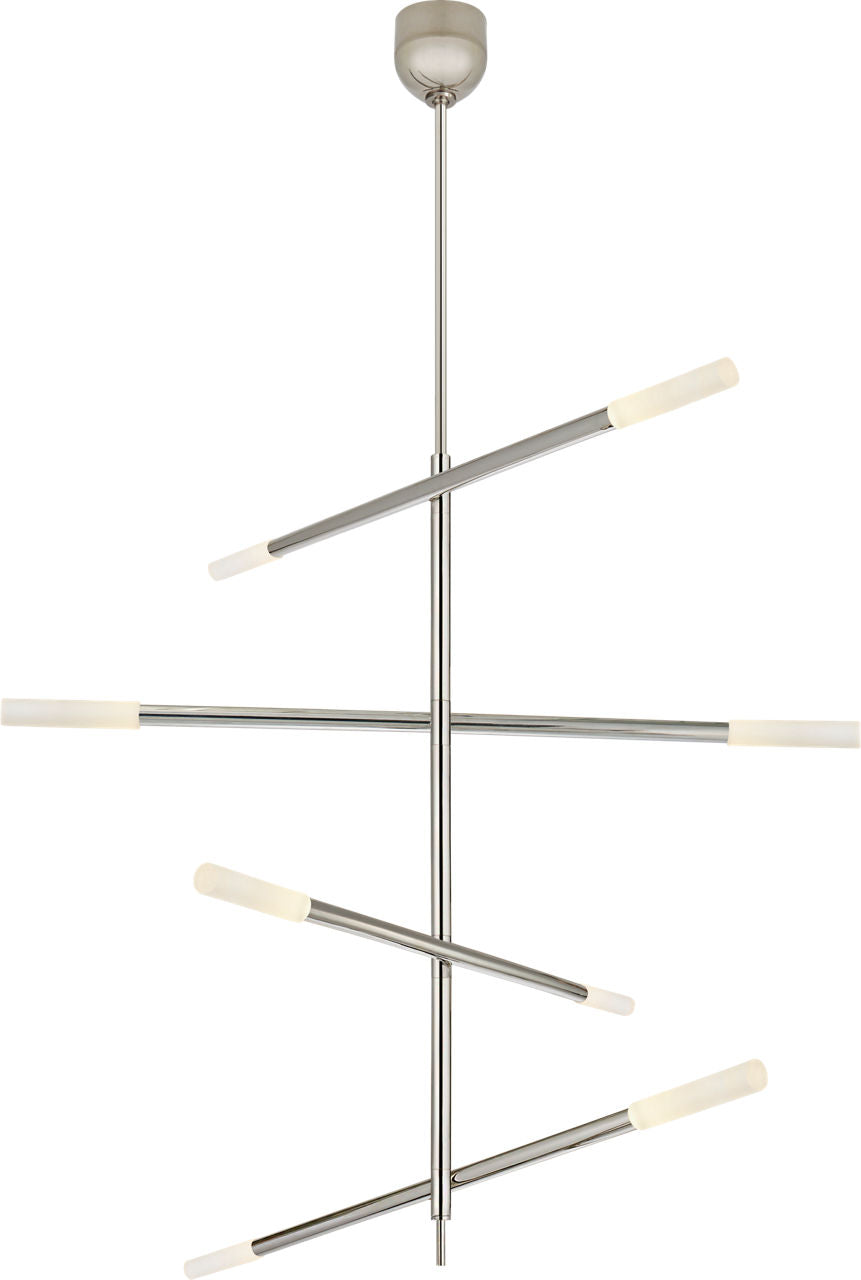 Rousseau Large Articulating Chandelier | Polished Nickel | Etched Crystal