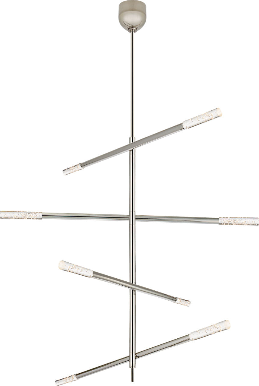 Rousseau Large Articulating Chandelier | Polished Nickel | Seeded Glass