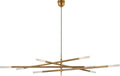Rousseau Oversized Eight Light Articulating Chandelier | Antique-Burnished Brass | Etched Crystal