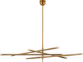 Rousseau Oversized Eight Light Articulating Chandelier | Antique-Burnished Brass | Etched Crystal Orb