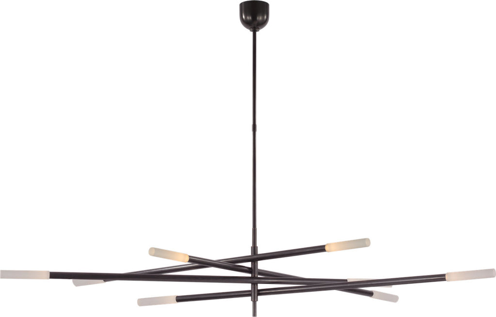 Rousseau Oversized Eight Light Articulating Chandelier | Bronze | Etched Crystal