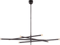 Rousseau Oversized Eight Light Articulating Chandelier | Bronze | Etched Crystal Orb