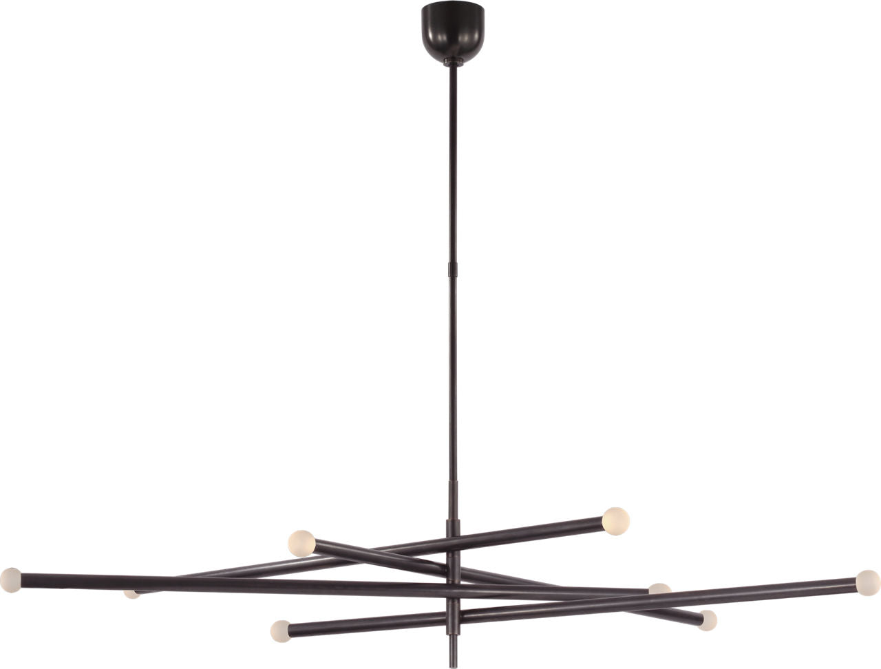 Rousseau Oversized Eight Light Articulating Chandelier | Bronze | Etched Crystal Orb