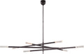 Rousseau Oversized Eight Light Articulating Chandelier | Bronze | Seeded Glass