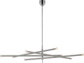 Rousseau Oversized Eight Light Articulating Chandelier | Polished Nickel | Etched Crystal Orb