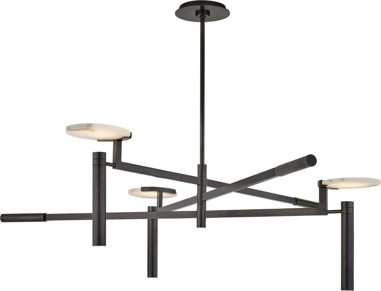 Melange Large Floating Disc Chandelier | Bronze | Alabaster