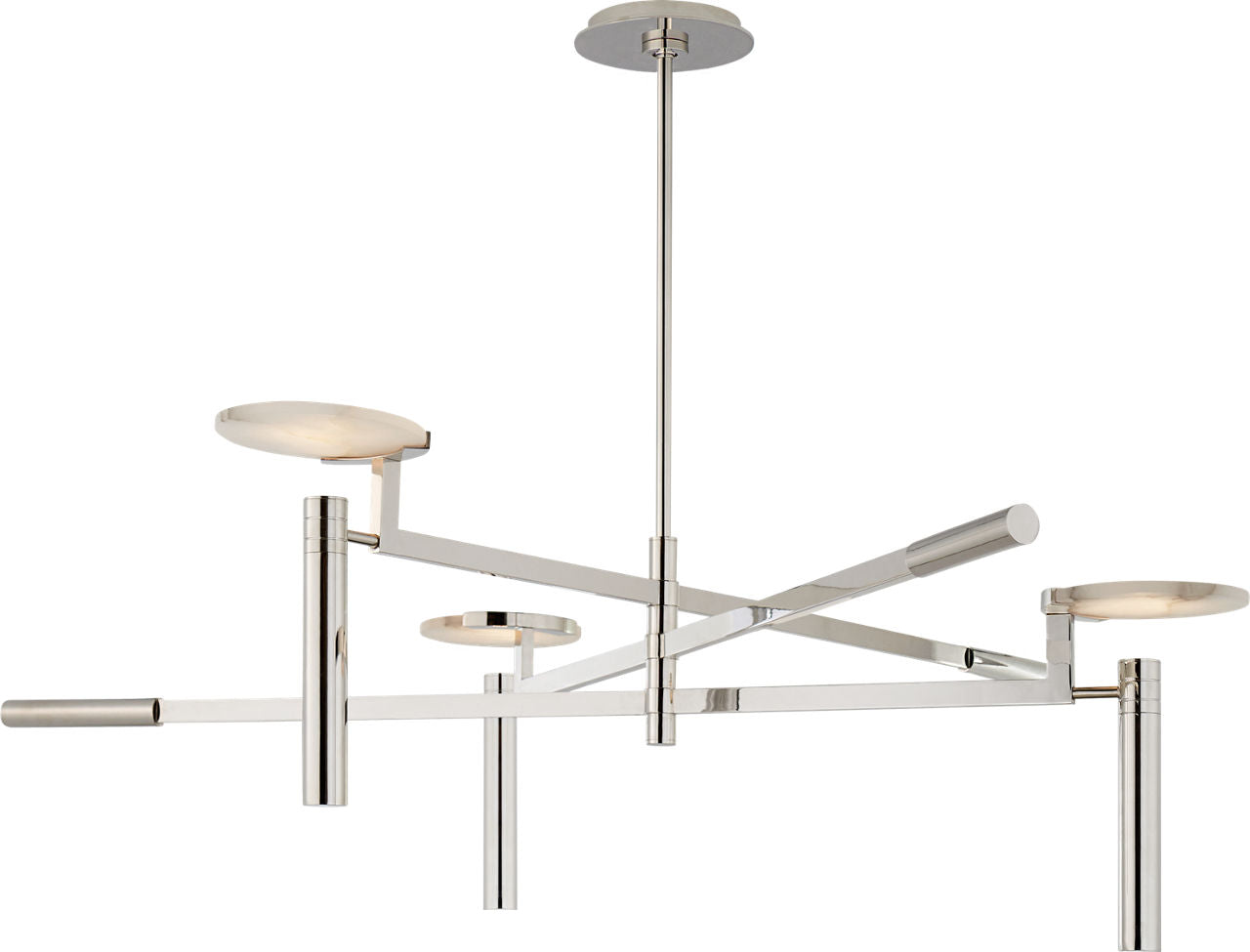 Melange Large Floating Disc Chandelier | Polished Nickel | Alabaster