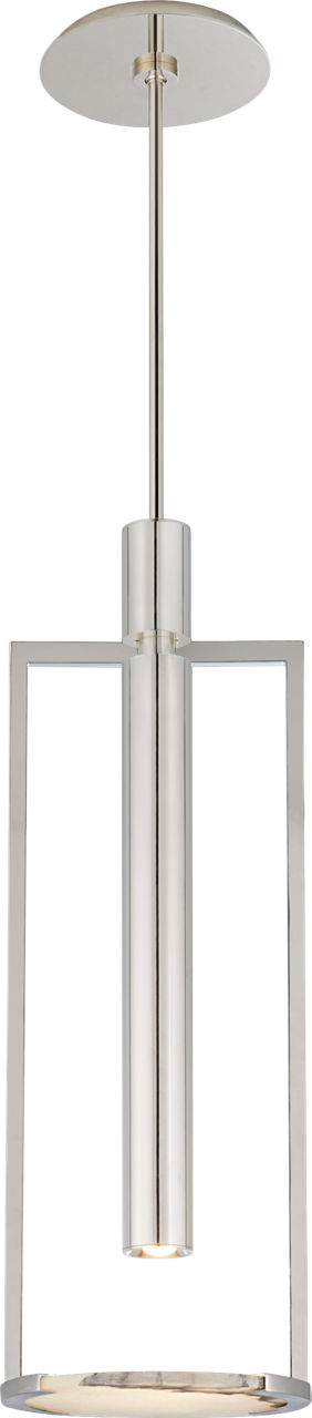 Melange Medium Floating Disc Pendant | Polished Nickel | Alabaster