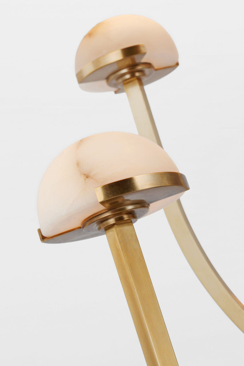 Pedra Large Two-Tier Chandelier | Antique-Burnished Brass | Alabaster